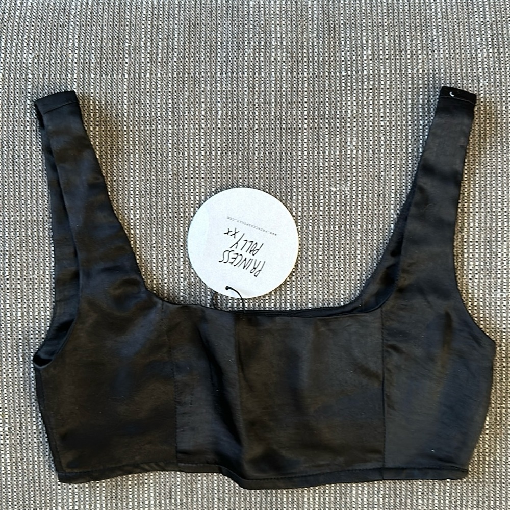 Princess Polly Huxley Satin Black Top